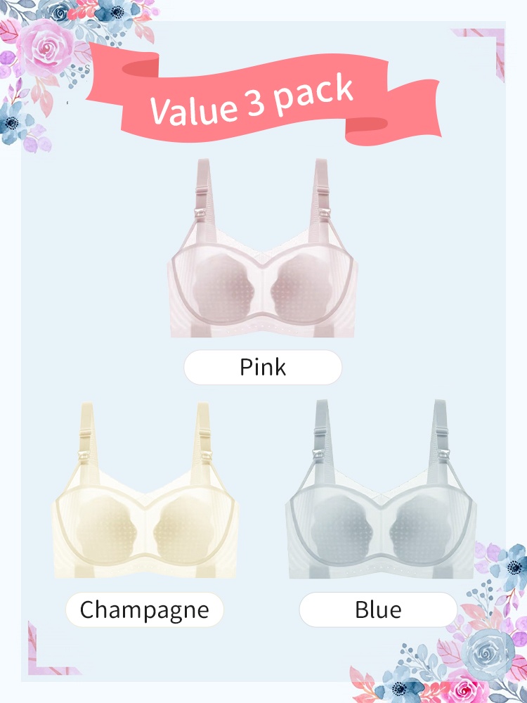 Lightweight Cooling Nursing Bra With Breathable Meshes & Petal Pads, Soft Lift Anti-Sagging & Baby-friendly