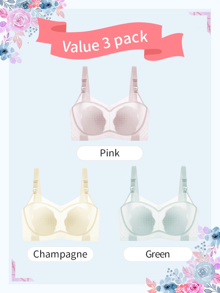 Lightweight Cooling Nursing Bra With Breathable Meshes & Petal Pad, Soft Lift Anti-Sagging & Baby-friendly