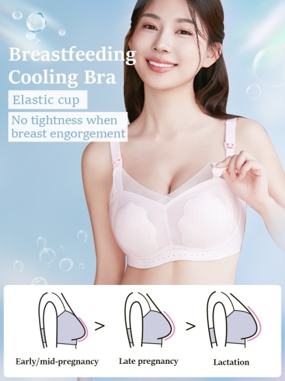 Lightweight Cooling Nursing Bras With Breathable Mesh & Petal Pads, Soft Lifts & Baby-friendly VEIMIA