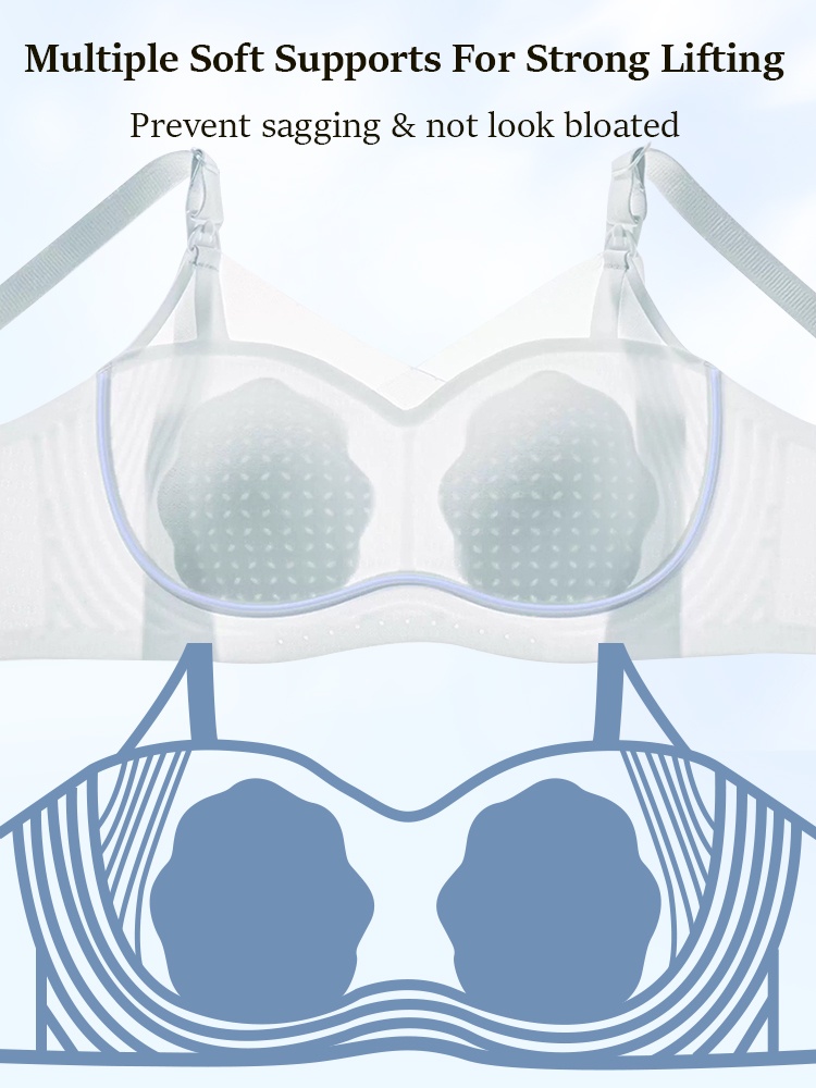 Lightweight Cooling Nursing Bras With Breathable Meshes & Petal Pad, Soft Lifts & Baby-friendly VEIMIA