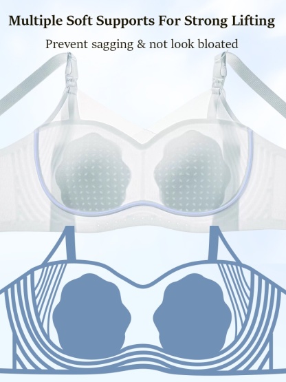 Lightweight Cooling Nursing Bras With Breathable Meshes & Petal Pad, Soft Lifts & Baby-friendly VEIMIA