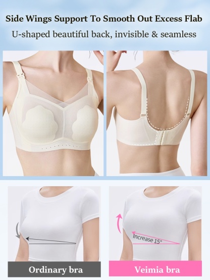 Lightweight Cooling Nursing Bra With Breathable Meshes & Petal Pads, Baby-friendly VEIMIA