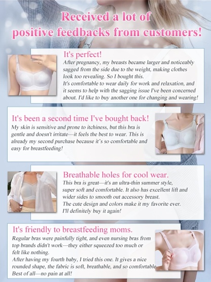 Lightweight Cooling Nursing Bras With Breathable Meshes & Petal Pad, Baby-friendly VEIMIA
