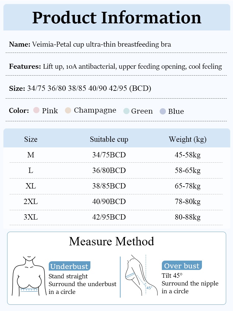 Lightweight Cooling Nursing Bra With Breathable Mesh & Petal Pads, Soft Lift Anti-Sagging VEIMIA
