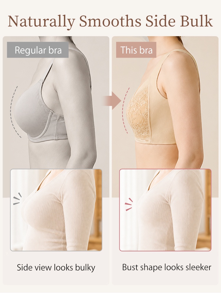 VEIMIA Lightweight Minimizer Bra for Large Busts With an Ultra-thin Soft Feel, Smooth Sides & All-day Comfort
