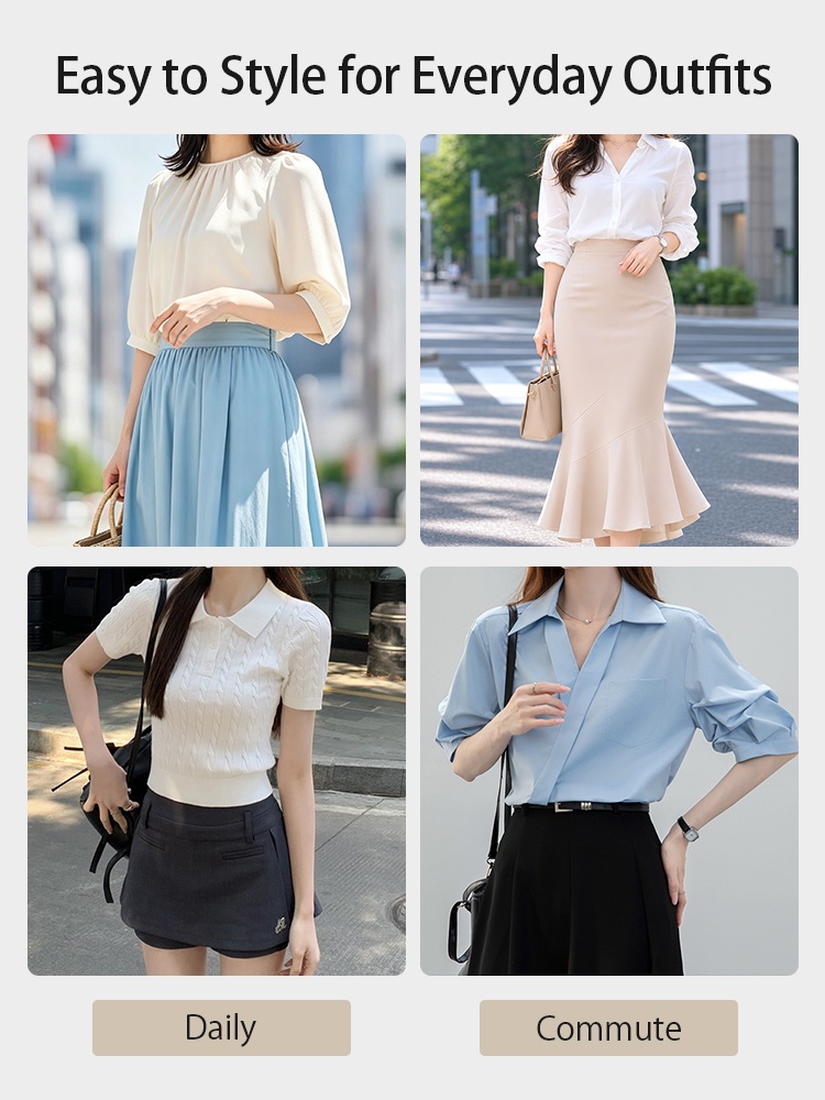 Outfit styling graphic for daily and commute looks VEIMIA