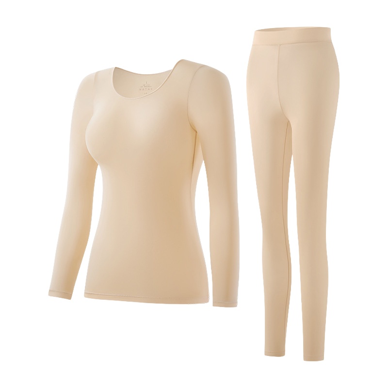 Cheese Ultra Thin Invisible Long Sleeve Shirt Thermal Underwear Set Hyaluronic Acid Moisturizing Long Johns Set VEIMIA