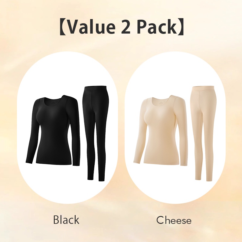VEIMIA Ultra Thin Long Sleeve Shirt Thermal Underwear Set Hyaluronic Acid Moisturizing Long Johns