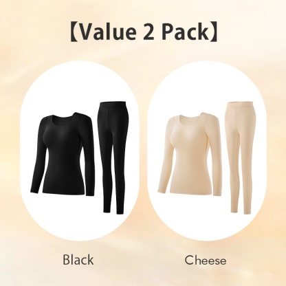 VEIMIA Ultra Thin Long Sleeve Shirt Thermal Underwear Set Hyaluronic Acid Moisturizing Long Johns