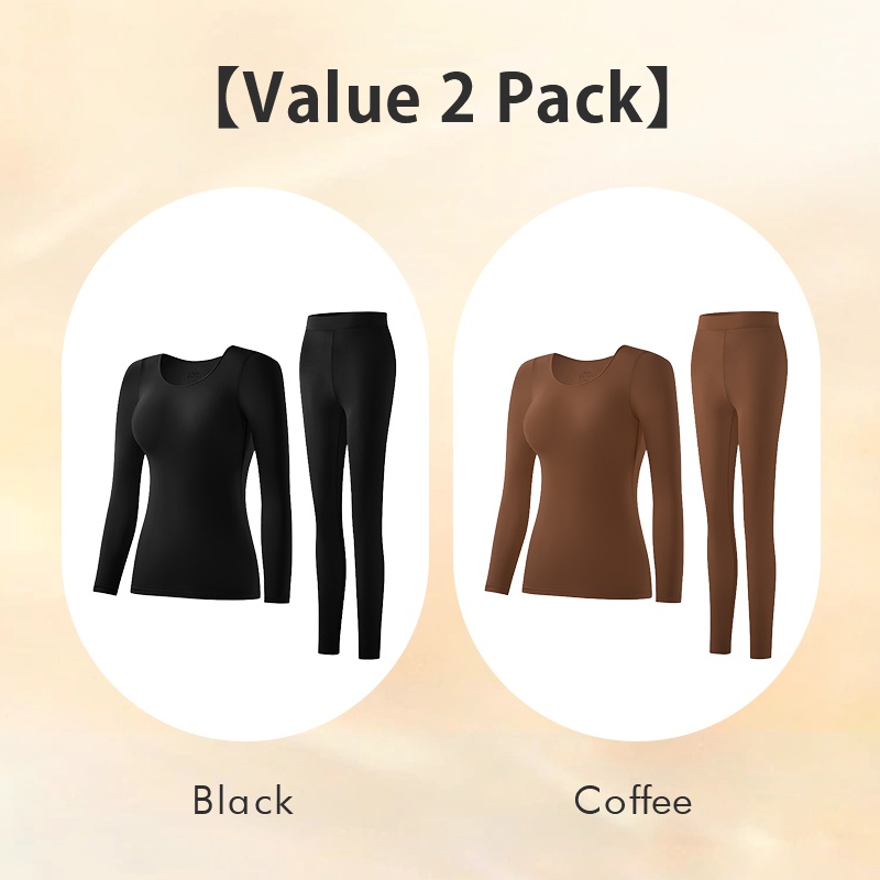 VEIMIA Ultra Thin Long Sleeve Shirt Thermal Underwear Set Hyaluronic Acid Moisturizing Long Johns