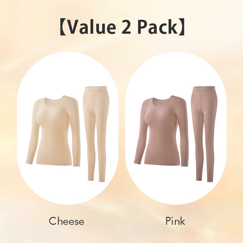 VEIMIA Ultra Thin Long Sleeve Shirt Thermal Underwear Set Hyaluronic Acid Moisturizing Long Johns