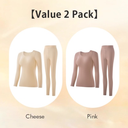 VEIMIA Ultra Thin Long Sleeve Shirt Thermal Underwear Set Hyaluronic Acid Moisturizing Long Johns