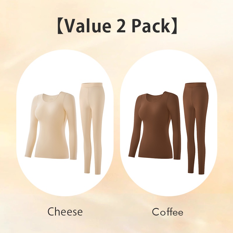 VEIMIA Ultra Thin Long Sleeve Shirt Thermal Underwear Set Hyaluronic Acid Moisturizing Long Johns