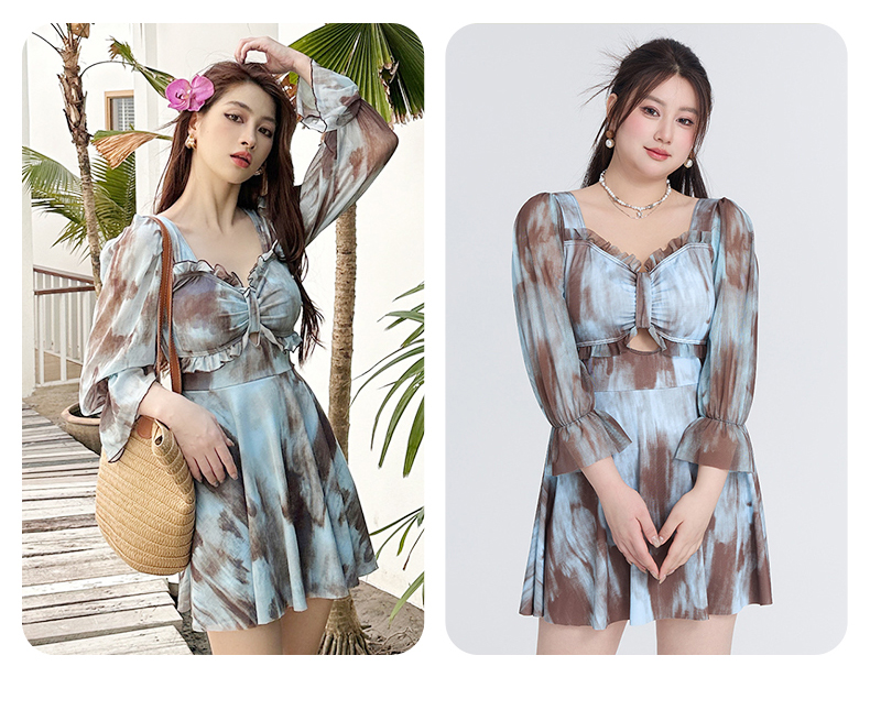 Long sleeve women's swim dress random delivery Veimia