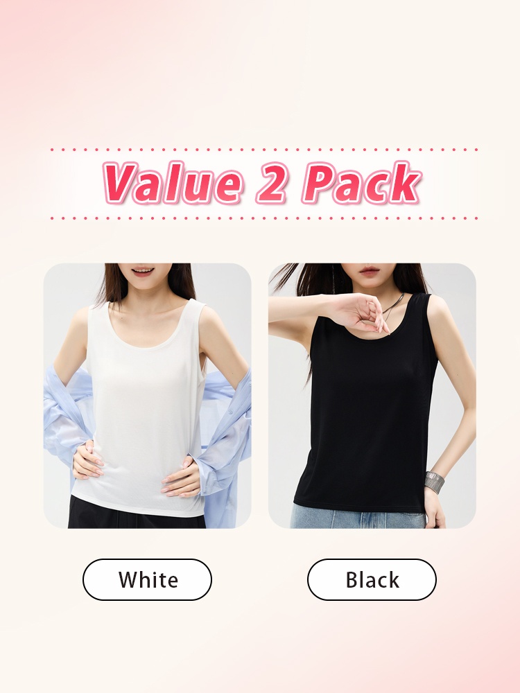 Value 2 pack loose tank tops in white and black - VEIMIA