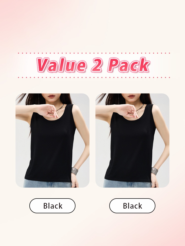 Value 2 pack black loose tank tops - VEIMIA
