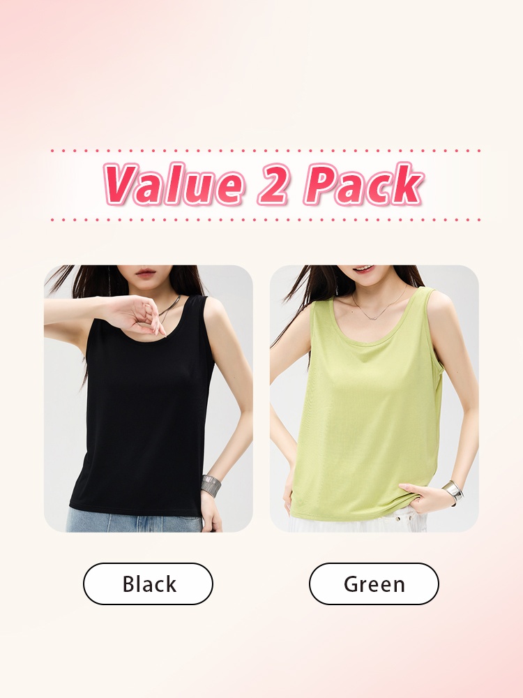 Value 2 pack loose tank tops in black and green - VEIMIA