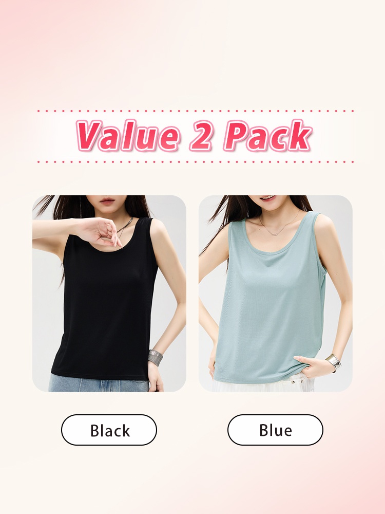Value 2 pack loose tank tops in black and blue - VEIMIA