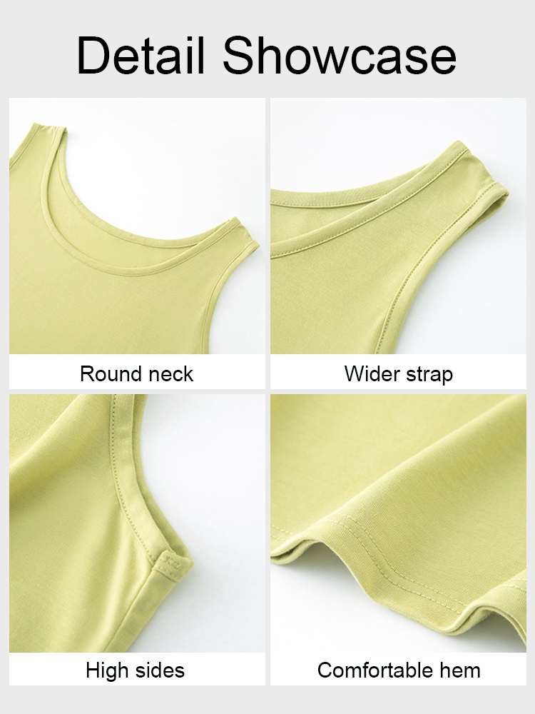 Tank top detail showcase with round neck wider straps high sides and comfortable hem - VEIMIA