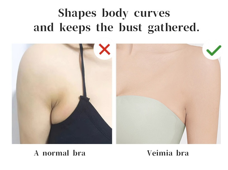 Wireless Strapless Bra Breathable Seamless Tube Top Bra With Stable Support VEIMIA