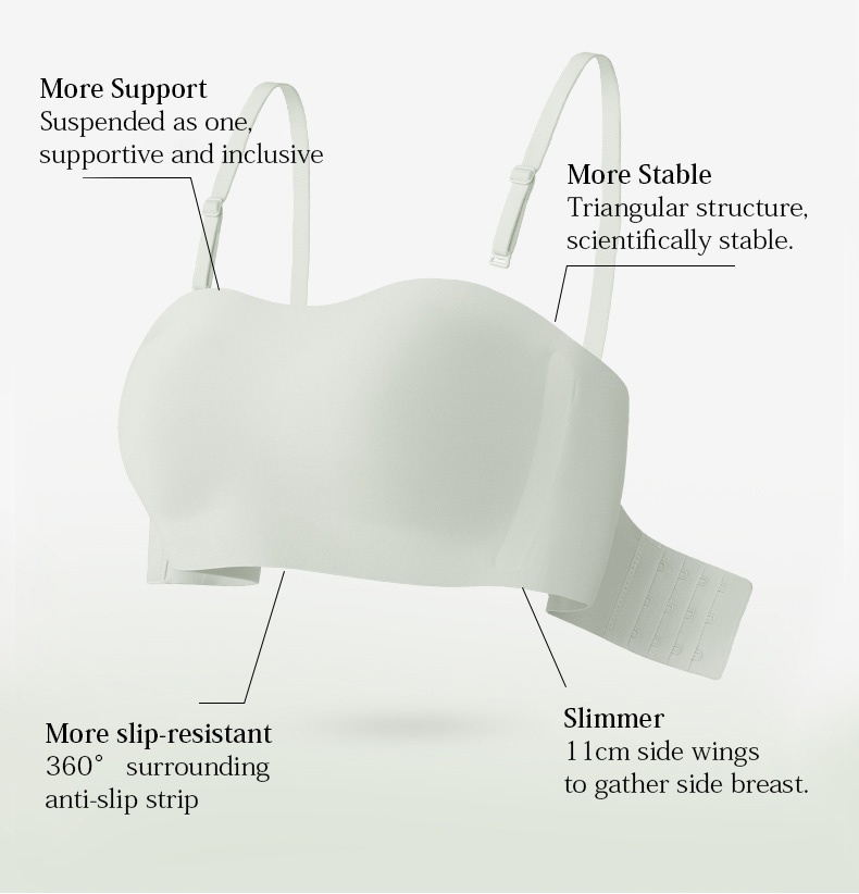 Comfortable Wireless Invisible Strapless Bras Breathable Seamless Tube Top Bras With Stable Support VEIMIA
