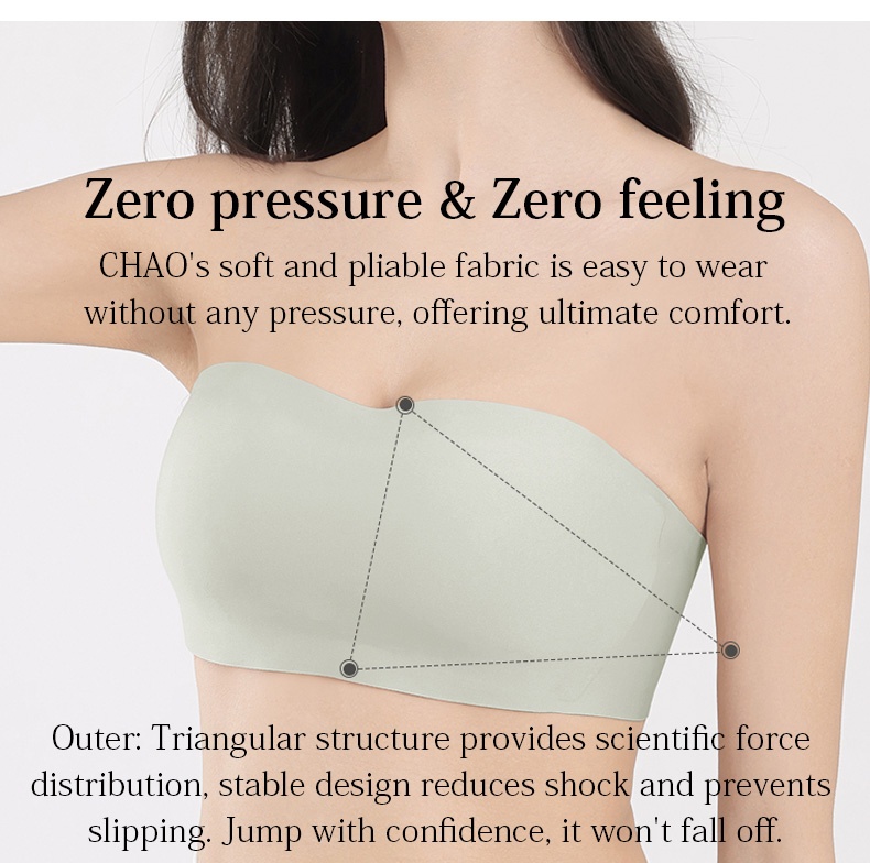 Wireless Invisible Strapless Bras Breathable Seamless Tube Top Bra VEIMIA