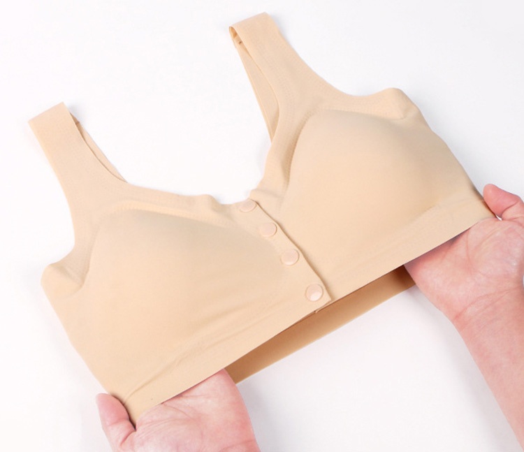 Seamless Front Closure Breathable Mastectomy Bra For Breast Prosthesis Elastic Strap Wirefree VEIMIA