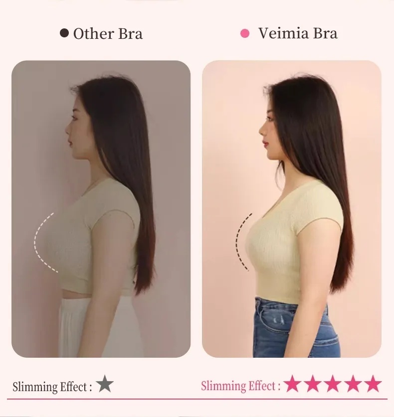 VEIMIA minimizer bra before and after big bust asian woman comparison