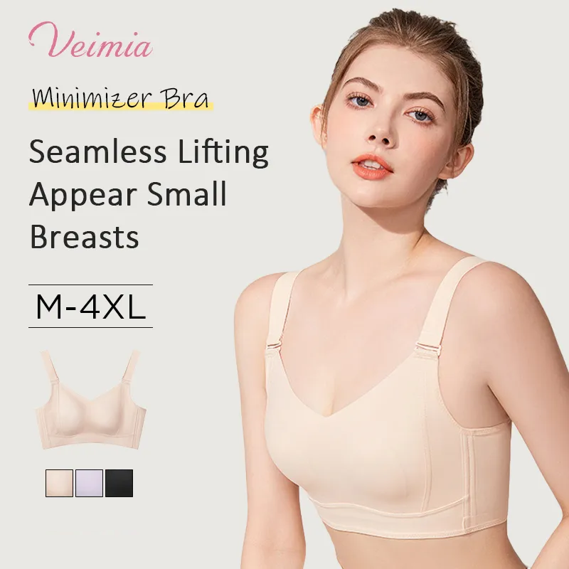 Breast Minimizing Non-marking Skin-friendly Push Up Bra VEIMIA