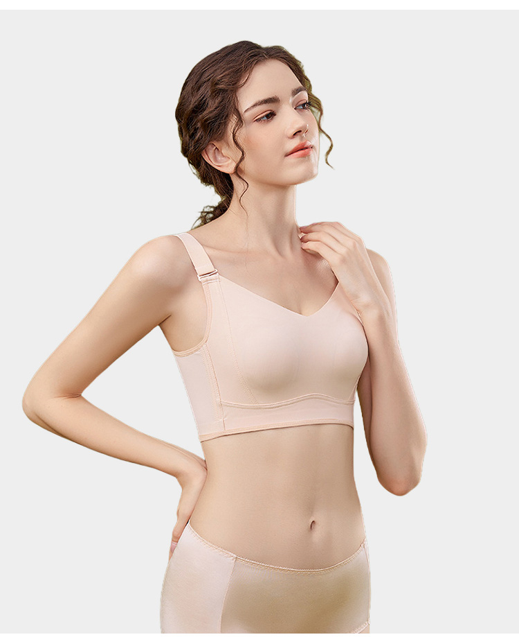 Seamless Breast Minimizing Breathable Minimizer Bra Beige Color VEIMIA