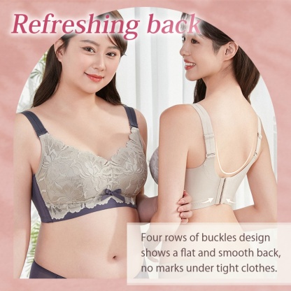 Minimizer Bra The Most Beautiful Lace Bra For Refreshing Back & Slimming, Wireless Design Also Offers Excellent Support VEIMIA
