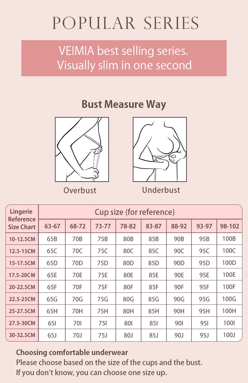 Minimizer Bra Size Chart, The Most Cute and Beautiful Lace Bra For Refreshing & Slimming VEIMIA