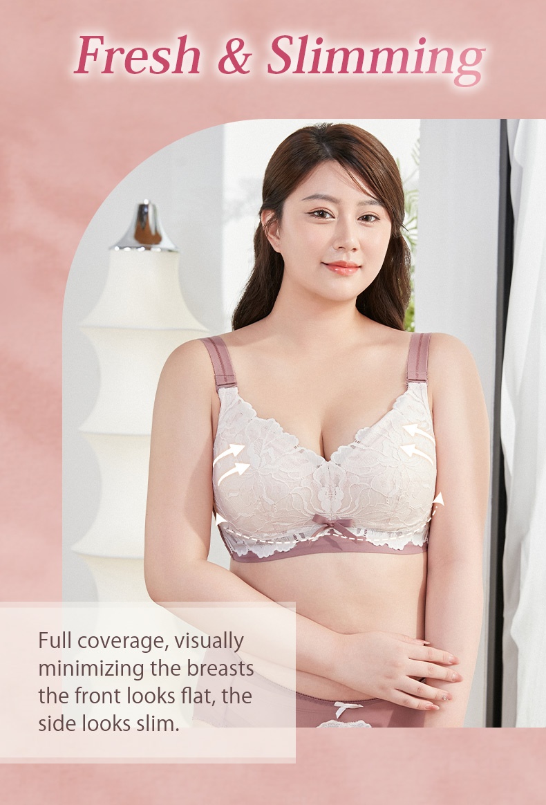 Plus Size Minimizer Bra The Most Cute and Beautiful Lace Bras For Refreshing & Slimming VEIMIA