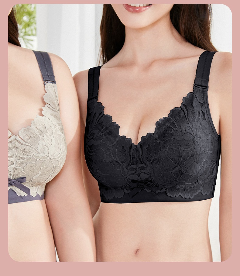 Plus Size Minimizer Bra Most Soft Beautiful Lace Bras Wireless VEIMIA