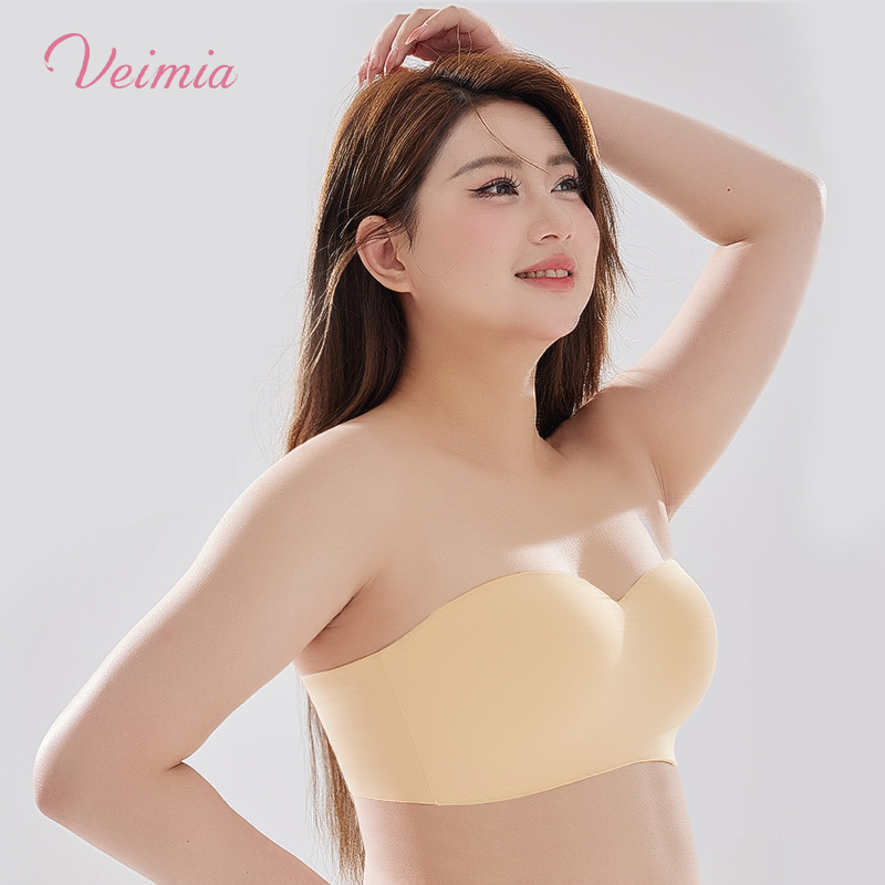Fuller Bust, Firmer Hold, Never Slip Even Jumping Strapless Bra For Large Breasts VEIMIA