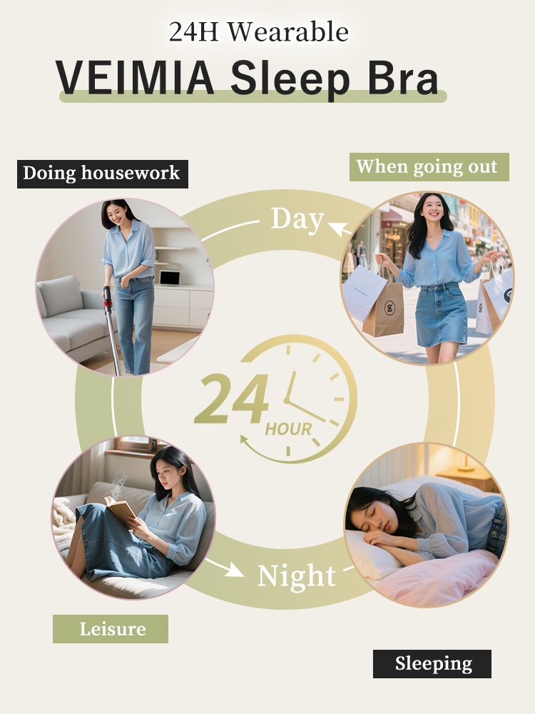 Nighttime Sleep Bra 24H All-day ​​Wearables​​, Antibacterial Latex Cups With Breast ​​Enhancements​​ At Night VEIMIA
