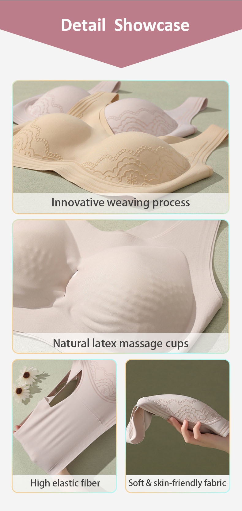 Nighttime Sleep Bra 24H All-day Wearable, Antibacterial Latex ​​Cup​​ With Breast Enhancement At Night VEIMIA