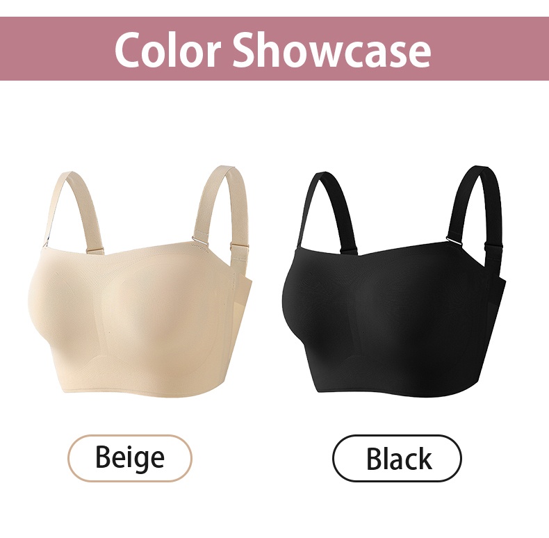 Color showcase for beige and black strapless bras VEIMIA