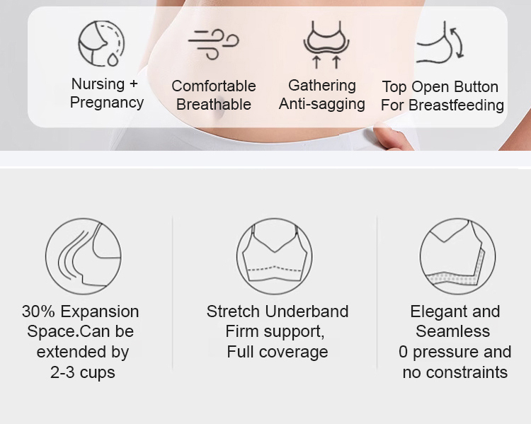 Ultra Thin Seamless Pregnancy Bra Comfort Wireless Breastfeeding Bralette VEIMIA