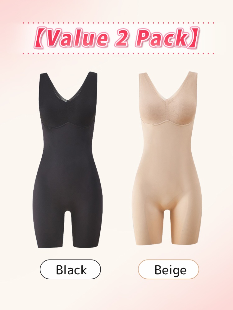 Comfortable One-piece Bodysuit Targeted Compression For Full-body Shaping With Built-in Underwear VEIMIA
