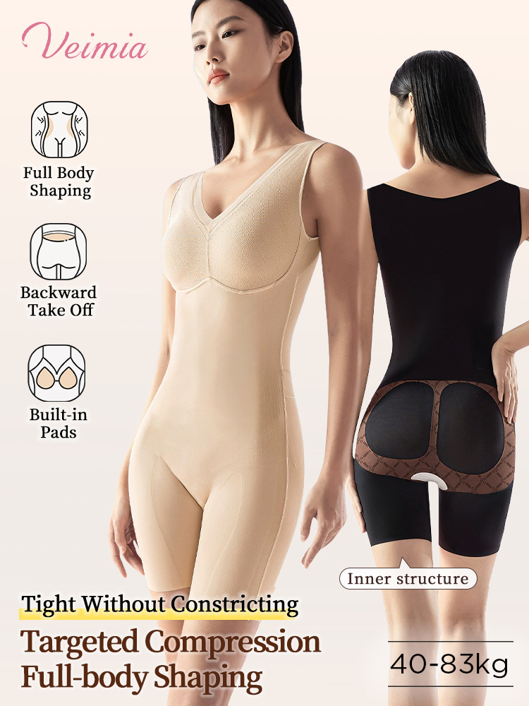 One-piece Bodysuits Targeted Compression For Full-bodies Shapings With Built-in Underwear VEIMIA