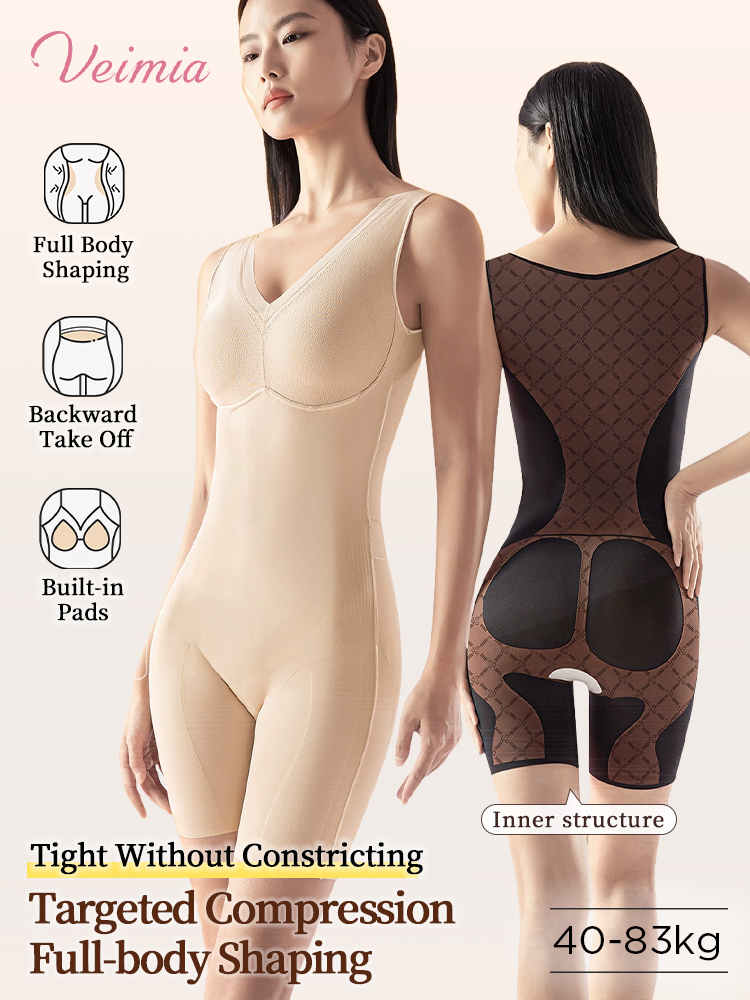 One-piece Bodysuits Targeted Compression For Full-bodies Shapings With Built-in Underwear VEIMIA