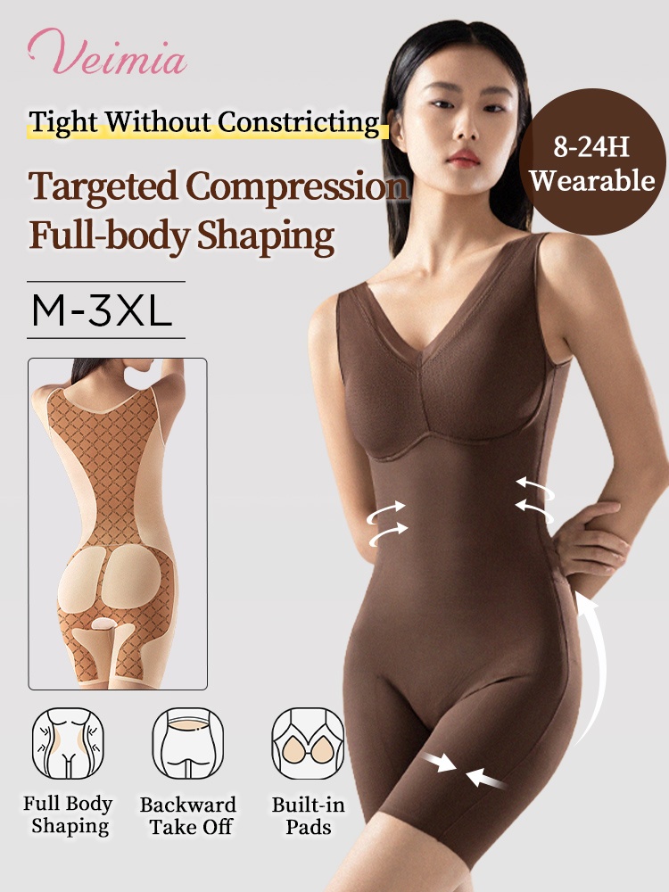 One-piece Bodysuits Targeted Compression For Full-bodies Shapings With Built-in Underwear VEIMIA