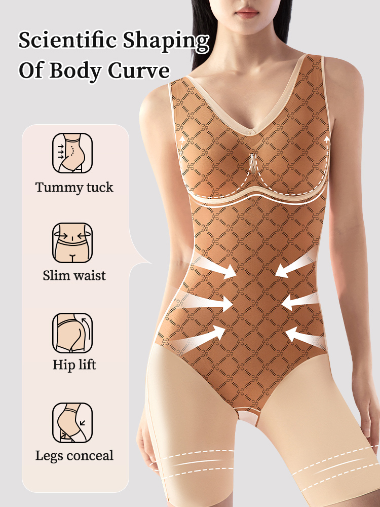 One-piece Bodysuit Targeted Compression For Full-body Shapings With Built-in Underwears VEIMIA
