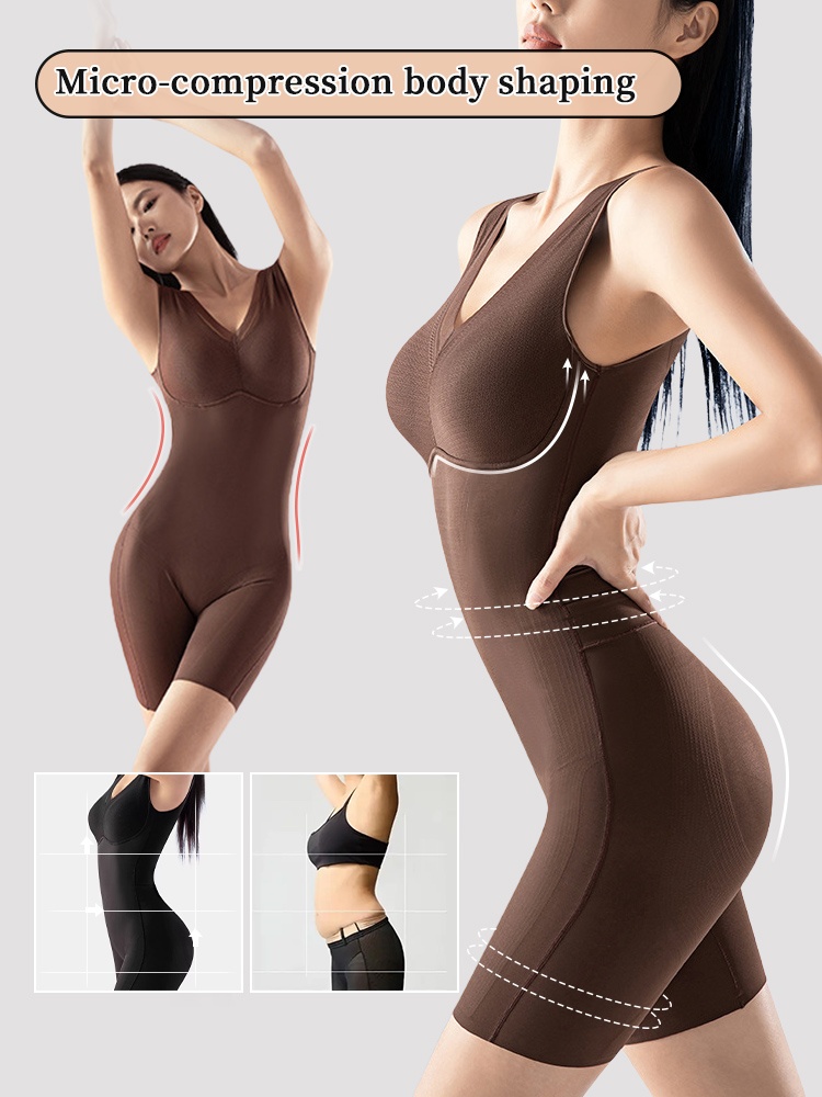 One-piece Bodysuits Targeted Compressions For Full-bodies Shapings With Built-in Underwear VEIMIA