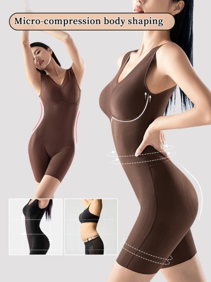 One-piece Bodysuits Targeted Compressions For Full-bodies Shapings With Built-in Underwear VEIMIA