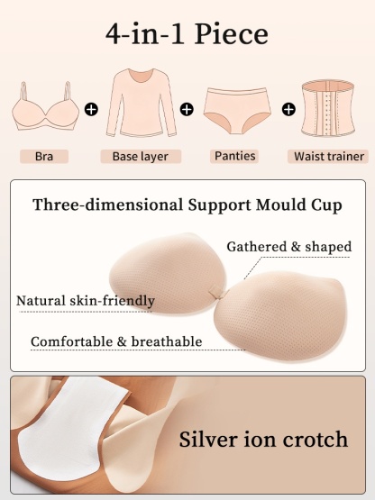 One-piece Bodysuits Targeted Compressions For Full-body Shapings With Built-in Underwears VEIMIA