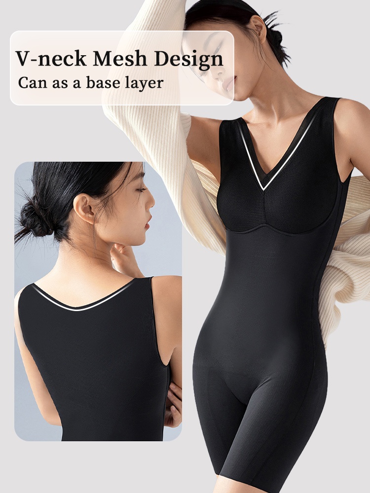 One-piece Bodysuit Targeted Compressions For Full-bodies Shapings With Built-in Underwears VEIMIA