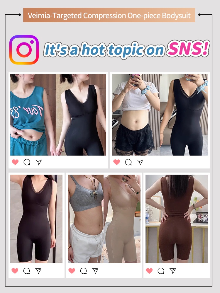 One-piece Bodysuit Targeted Compression For Full-body Shaping With Built-in Underwear For Comfortable Wear VEIMIA