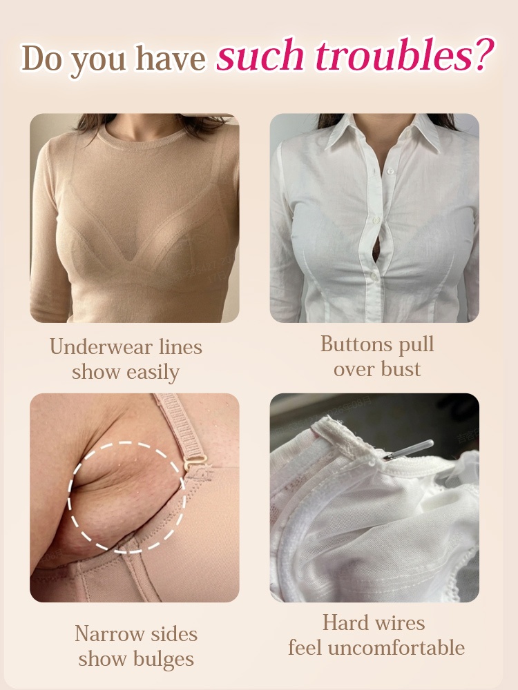 Comparison graphic showing common bra fit and comfort concerns VEIMIA